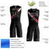 Custom Black White-Red Diagonal Lines Round Neck Sublimation Basketball Suit Jersey