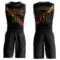 Custom Black Old Gold-Red Diagonal Lines Round Neck Sublimation Basketball Suit Jersey