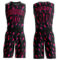 Custom Black Pink Lightning Shapes Round Neck Sublimation Basketball Suit Jersey