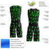 Custom Black Neon Green Lightning Shapes Round Neck Sublimation Basketball Suit Jersey