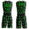 Custom Black Neon Green Lightning Shapes Round Neck Sublimation Basketball Suit Jersey