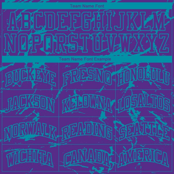 Custom Purple Teal Abstract Grunge Art Round Neck Sublimation Basketball Suit Jersey