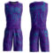 Custom Purple Teal Abstract Grunge Art Round Neck Sublimation Basketball Suit Jersey