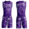 Custom Purple White Abstract Grunge Art Round Neck Sublimation Basketball Suit Jersey