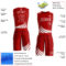 Custom Red White Wind Shapes Round Neck Sublimation Basketball Suit Jersey
