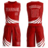 Custom Red White Wind Shapes Round Neck Sublimation Basketball Suit Jersey