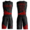 Custom Black Red Wind Shapes Round Neck Sublimation Basketball Suit Jersey