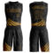 Custom Black Old Gold Wind Shapes Round Neck Sublimation Basketball Suit Jersey