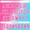 Custom Sky Blue Pink-White Gradient Two Tone Diamond Shape Round Neck Sublimation Basketball Suit Jersey