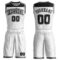 Custom White Black Color Block Round Neck Sublimation Basketball Suit Jersey