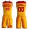 Custom Gold Red Color Block Round Neck Sublimation Basketball Suit Jersey