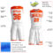 Custom White Orange Color Block Round Neck Sublimation Basketball Suit Jersey