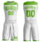 Custom White Neon Green Color Block Round Neck Sublimation Basketball Suit Jersey