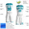 Custom White Teal Color Block Round Neck Sublimation Basketball Suit Jersey