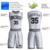 Custom White Black-Gray Round Neck Suit Basketball Jersey
