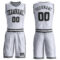 Custom White Black-Gray Round Neck Suit Basketball Jersey
