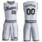 Custom White Black-Gray Round Neck Suit Basketball Jersey