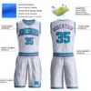 Custom White Teal-Purple Round Neck Suit Basketball Jersey