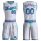Custom White Teal-Purple Round Neck Suit Basketball Jersey
