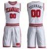 Custom White Red-Black Round Neck Suit Basketball Jersey
