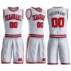 Custom White Red-Black Round Neck Suit Basketball Jersey
