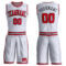 Custom White Red-Black Round Neck Suit Basketball Jersey