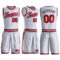 Custom White Red-Black Round Neck Suit Basketball Jersey