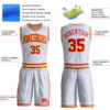 Custom White Red-Gold Round Neck Suit Basketball Jersey