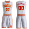 Custom White Red-Gold Round Neck Suit Basketball Jersey