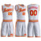 Custom White Red-Gold Round Neck Suit Basketball Jersey