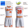 Custom White Red-Gold Round Neck Suit Basketball Jersey