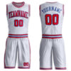 Custom White Red-Royal Round Neck Suit Basketball Jersey