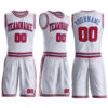 Custom White Red-Royal Round Neck Suit Basketball Jersey