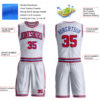 Custom White Red-Royal Round Neck Suit Basketball Jersey