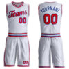 Custom White Red-Royal Round Neck Suit Basketball Jersey