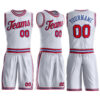Custom White Red-Royal Round Neck Suit Basketball Jersey