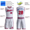 Custom White Red-Royal Round Neck Suit Basketball Jersey