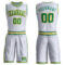 Custom White Kelly Green-Gold Round Neck Suit Basketball Jersey