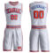 Custom White Orange-Royal Round Neck Suit Basketball Jersey