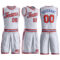 Custom White Orange-Royal Round Neck Suit Basketball Jersey