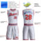 Custom White Orange-Royal Round Neck Suit Basketball Jersey