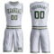Custom White Green-Cream Round Neck Suit Basketball Jersey