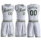 Custom White Green-Cream Round Neck Suit Basketball Jersey