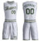 Custom White Green-Cream Round Neck Suit Basketball Jersey