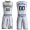 Custom White Royal-Gold Round Neck Suit Basketball Jersey