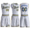 Custom White Royal-Gold Round Neck Suit Basketball Jersey