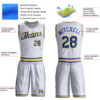 Custom White Royal-Gold Round Neck Suit Basketball Jersey