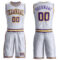 Custom White Purple-Gold Round Neck Suit Basketball Jersey