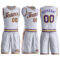Custom White Purple-Gold Round Neck Suit Basketball Jersey