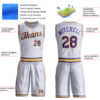 Custom White Purple-Gold Round Neck Suit Basketball Jersey